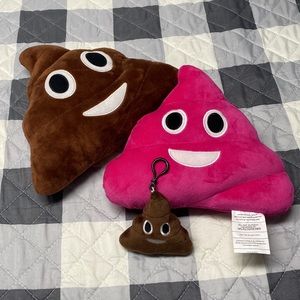 Pink & Brown Poop Emoji Pillows w/ Baby 💩